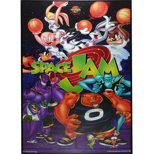 Bill Murray Autographed Space Jam Full-Size Deluxe Framed Movie Poster - JSA Letter