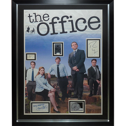 The Office Full-Size TV Poster Deluxe Framed with 5 Cast Autographs - JSA
