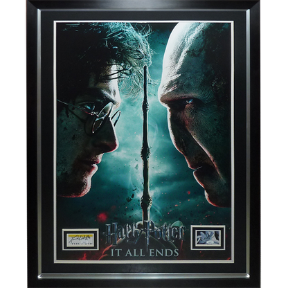 Harry Potter And The Deathly Hollows Full-Size Movie Poster Deluxe Framed with Daniel Radcliffe and Ralph Fiennes Autographs - JSA