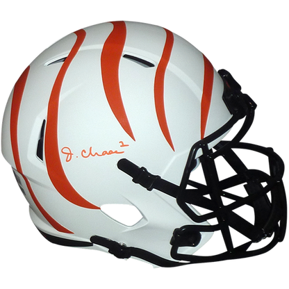 Ja'Marr Chase Autographed Cincinnati Bengals (LUNAR Eclipse) Speed Full-Size Replica Helmet - Beckett