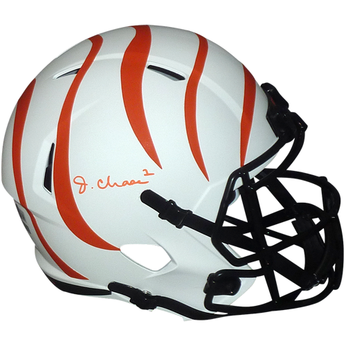 Ja'Marr Chase Autographed Cincinnati Bengals (LUNAR Eclipse) Speed Full-Size Replica Helmet - Beckett