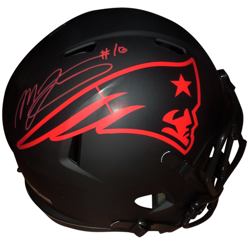 Mac Jones Autographed New England Patriots (ECLIPSE Alternate) Deluxe Full-Size Replica Helmet - Beckett Witness
