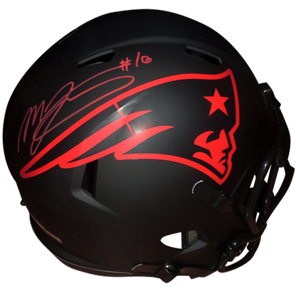 Mac Jones Autographed New England Patriots (ECLIPSE Alternate) Deluxe Full-Size Replica Helmet - Beckett Witness