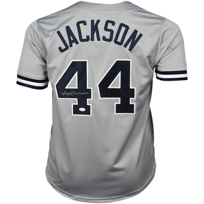 Reggie Jackson Autographed New York (Grey #44) Custom Jersey - JSA