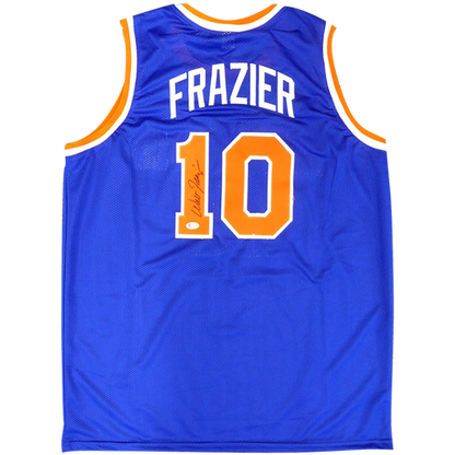Walt Frazier New York Knicks Signed Autographed Blue #10 Custom