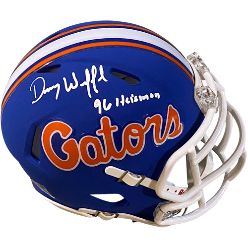 Danny Wuerffel Autographed Florida Gators (Blue Throwback) Mini Helmet w/ 96 Heisman