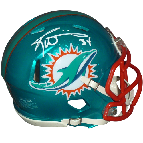 Ricky Williams Autographed Miami Dolphins (FLASH Alternate) Mini Helmet - Radtke