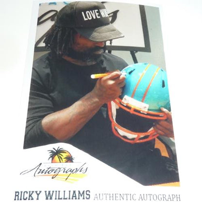 Ricky Williams Autographed Miami Dolphins (FLASH Alternate) Deluxe Full-Size Replica Helmet w/ Puff Puff Run - Radtke