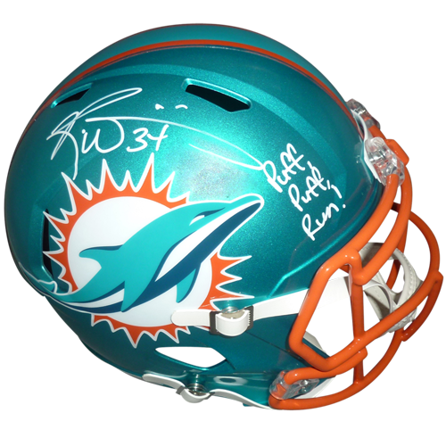 Ricky Williams Autographed Miami Dolphins (FLASH Alternate) Deluxe Full-Size Replica Helmet w/ Puff Puff Run - Radtke