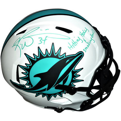 Ricky Williams Autographed Miami Dolphins (LUNAR Eclipse Alternate) Deluxe Full-Size Replica Helmet w/ Hitting Holes And Smoking Bowls - Radtke