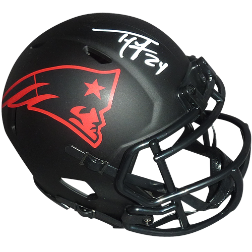 Ty Law Autographed New England Patriots (ECLIPSE Alternate) Mini Helmet - Beckett