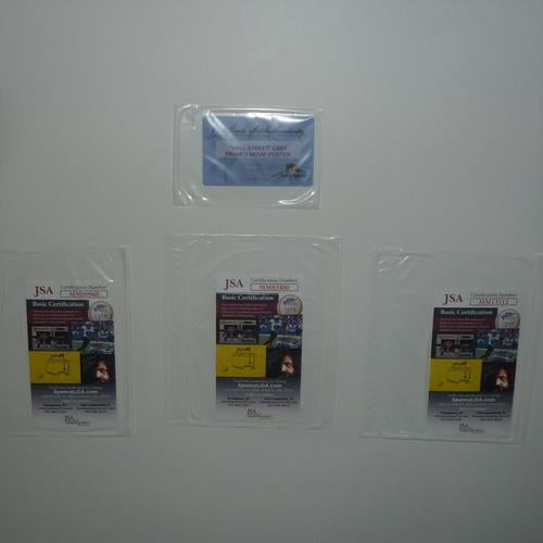 Wall Street Full-Size Movie Poster Deluxe Framed with Michael Douglas, Charlie Sheen And Daryl Hannah Autographs - JSA
