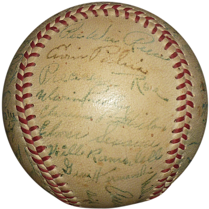 1949 Brooklyn Dodgers Team Autographed Spading Baseball w/ Jackie Robinson, Roy Campanella, Pee Wee Reese - JSA Letter