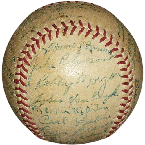 1949 Brooklyn Dodgers Team Autographed Spading Baseball w/ Jackie Robinson , Roy Campanella, Pee Wee Reese - JSA Letter