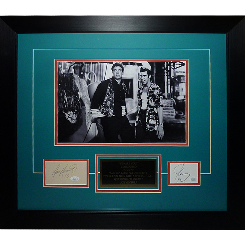 Dan Marino And Jim Carrey Autographed Ace Ventura: Pet Detective Deluxe Framed Piece - JSA