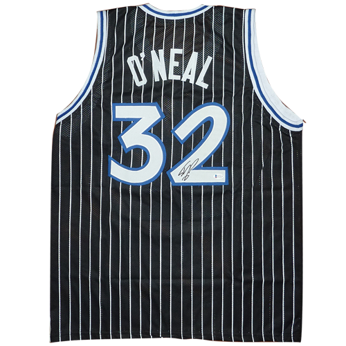 Shaquille O'Neal Autographed Orlando (Black Pinstripe #32) Custom Jersey - Beckett