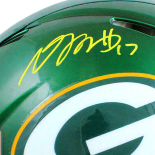 Davante Adams Autographed Green Bay Packers (FLASH Alternate) Deluxe Full-Size Replica Helmet - JSA