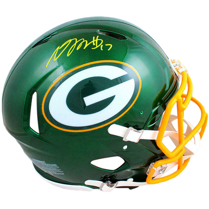 Davante Adams Autographed Green Bay Packers (FLASH Alternate) Deluxe Full-Size Replica Helmet - JSA