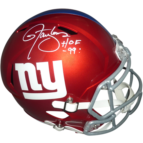 Lawrence Taylor Autographed New York Giants (FLASH Alternate) Deluxe Full-Size Replica Helmet w/ HOF 99 - JSA