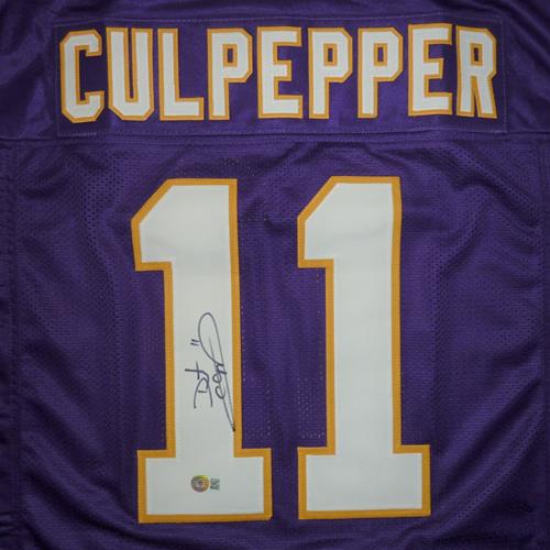 Daunte Culpepper Autographed Minnesota (Purple #11) Custom Jersey - Beckett