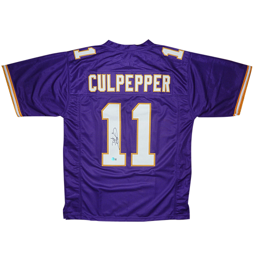Daunte Culpepper Autographed Minnesota (Purple #11) Custom Jersey - Beckett