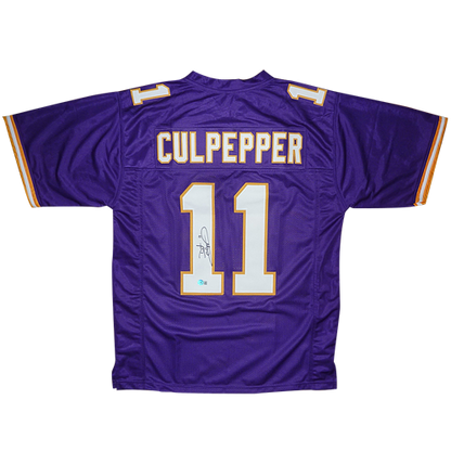 Daunte Culpepper Autographed Minnesota (Purple #11) Custom Jersey - Beckett