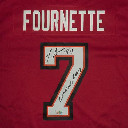 Leonard Fournette Autographed Tampa Bay Buccaneers (Red #7) Nike Jersey w/ Lombardi Lenny - Fanatics