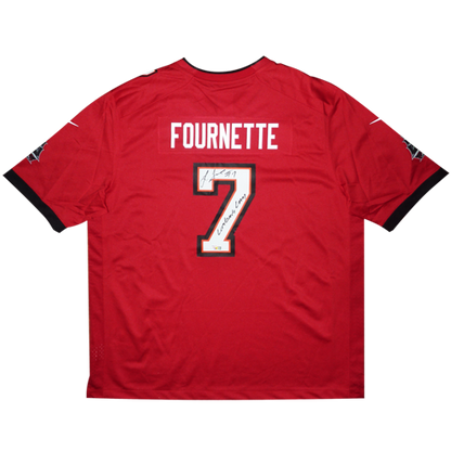 Leonard Fournette Autographed Tampa Bay Buccaneers (Red #7) Nike Jersey w/ Lombardi Lenny - Fanatics