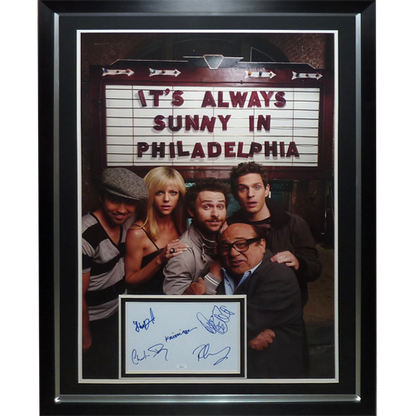 It's Always Sunny in Philadelphia Full-Size TV Poster (Marquee) Deluxe Framed with all 5 Cast Autographs - JSA