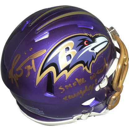 Ricky Williams Autographed Baltimore Ravens Mini Helmet w/ Smoke Weed Everyday - Radtke