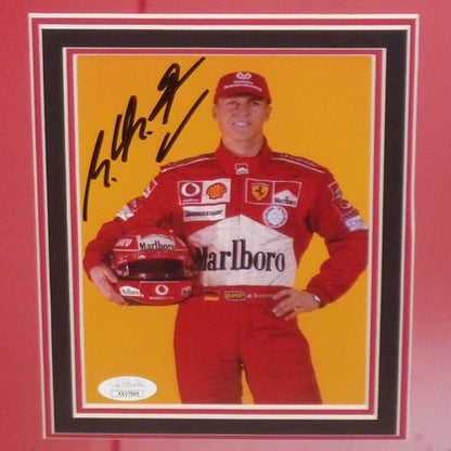 Michael Schumacher Formula One Ferrari 16x24 Photo Deluxe Framed with Autograph - JSA Letter