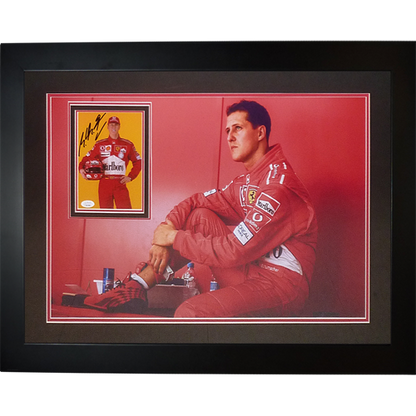 Michael Schumacher Formula One Ferrari 16x24 Photo Deluxe Framed with Autograph - JSA Letter