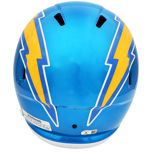 Justin Herbert Autographed Los Angeles Chargers (FLASH Alternate) Deluxe Full-Size Replica Helmet - Beckett