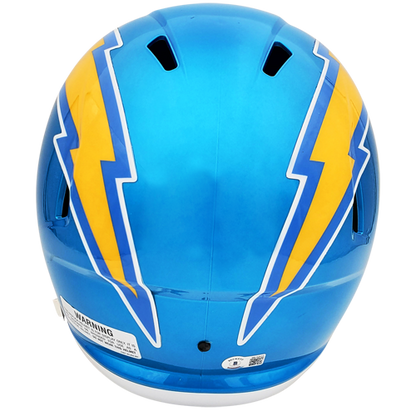 Justin Herbert Autographed Los Angeles Chargers (FLASH Alternate) Deluxe Full-Size Replica Helmet - Beckett