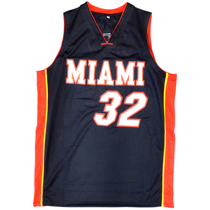Shaquille O'Neal Autographed Miami (Black #32) Custom Jersey - Beckett