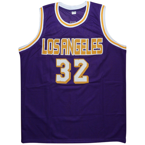 Magic Johnson Autographed Los Angeles (Purple #32) Custom Jersey - Beckett