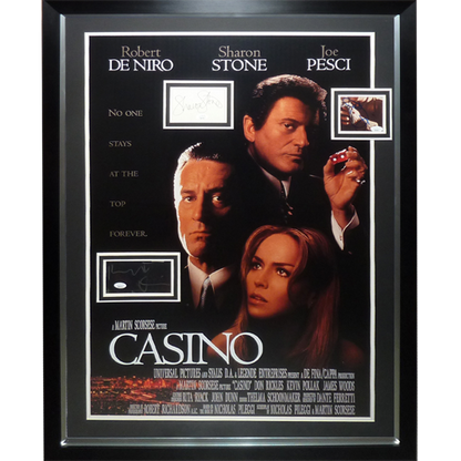 Casino Full-Size Movie Poster Deluxe Framed with Deniro, Pesci and Stone Autographs - JSA
