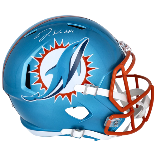 Jaylen Waddle Autographed Miami Dolphins (FLASH Alternate) Deluxe Full-Size Replica Helmet - Fanatics