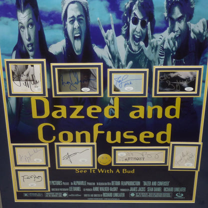 Dazed and Confused Full-Size Movie Poster Deluxe Framed with All Cast Autographs - JSA