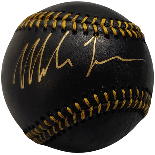Mike Tyson Autographed Black MLB Baseball - JSA