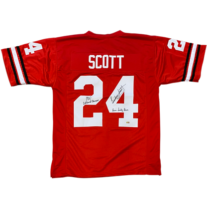 Lindsay Scott Autographed Georgia Bulldogs (Red #24) Custom Jersey w/ Run Lindsay Run