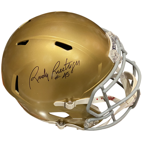Rudy Ruettiger Autographed Notre Dame Fighting Irish Deluxe Full-Size Replica Helmet