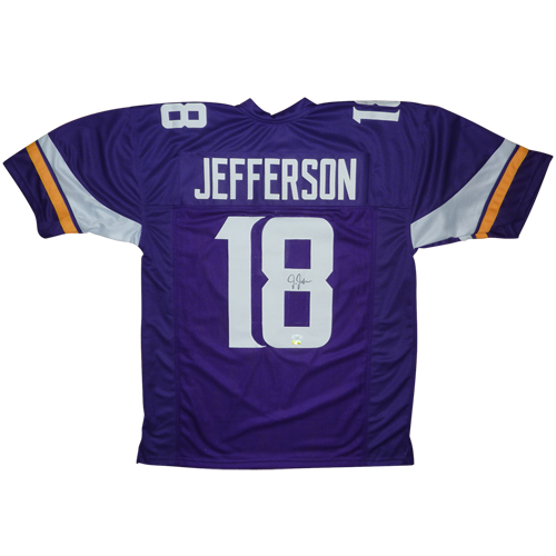 Justin Jefferson Autographed Minnesota Vikings (Purple #18) Custom Jersey - Beckett