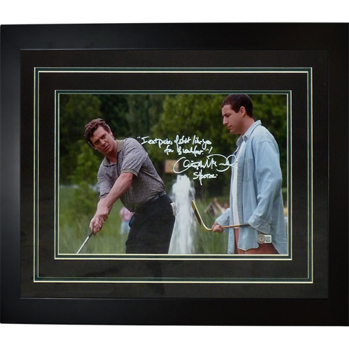 Christopher McDonald Shooter McGavin Autographed Happy Gilmore with Adam Sandler Deluxe Framed 11x17 Photo w/ Long Quote Inscr - Beckett