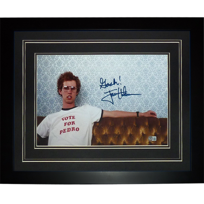 Jon Heder Autographed Napoleon Dynamite (on couch) Deluxe Framed 11x17 Photo w/ Gosh - Beckett