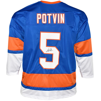 Denis Potvin Autographed New York (Blue #5) Custom Hockey Jersey - JSA