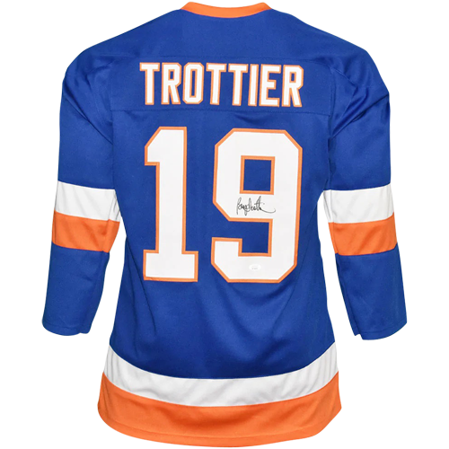 Bryan Trottier Autographed New York (Blue #19) Custom Hockey Jersey - JSA