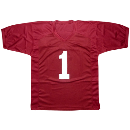 Nick Saban Autographed Alabama (Crimson #1) Custom Jersey - Beckett