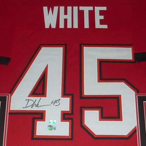 Devin White Autographed Tampa Bay (Red #45) Deluxe Framed Jersey - Beckett