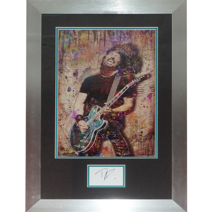Dave Grohl Autographed Music Splash Art Deluxe Framed Piece - JSA